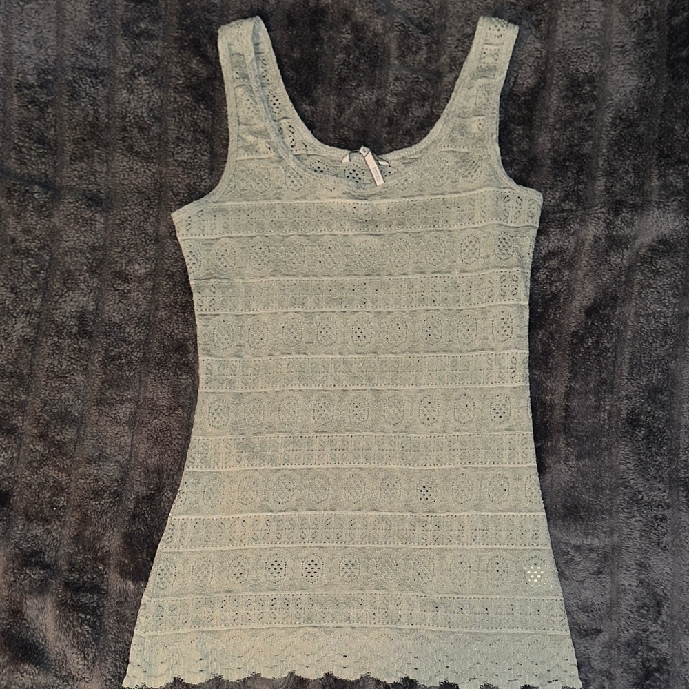 BKE Lace Tank Top - Light Green